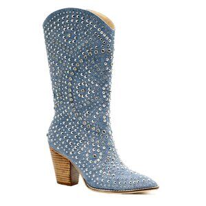 Corkys Boot Scootin' Blue Denim Tall Rhinestone Boots